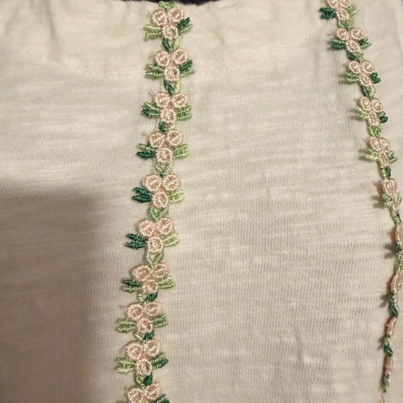 Free People White and Green Embellished Tank Top - Picture 6 of 9